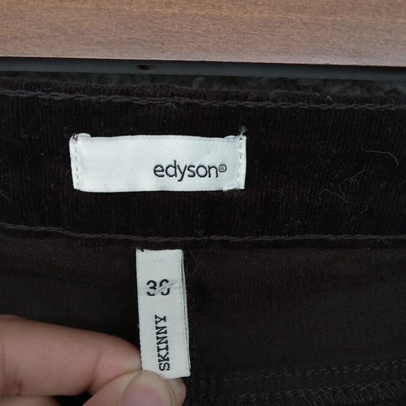 Edyson‎ Pants Womens 30 Brown Walnut Velvet Skinny Fit Trousers Stitch Fix - Picture 2 of 9